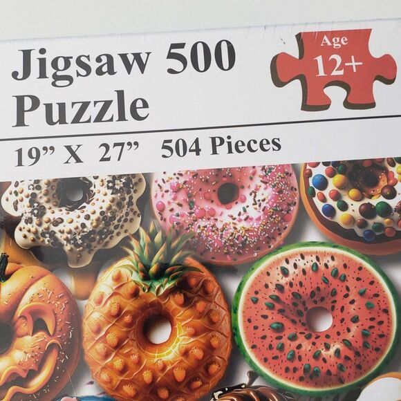 NEW Think Master 'Delicious Donuts' 500 Piece Jigsaw Puzzle, 19 x 27 - Picture 3 of 5